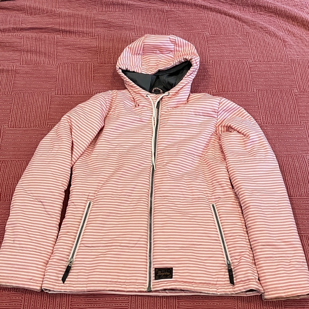 Bonfire women’s large Striped red white winter Jacket